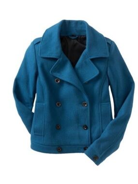 Old Navy women's cropped pea coat in blue size small